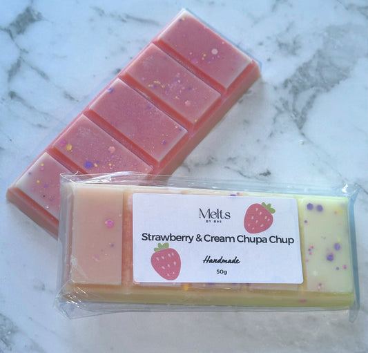 Strawberry and Cream Chupa Chup Snap Bar - Wax Melt